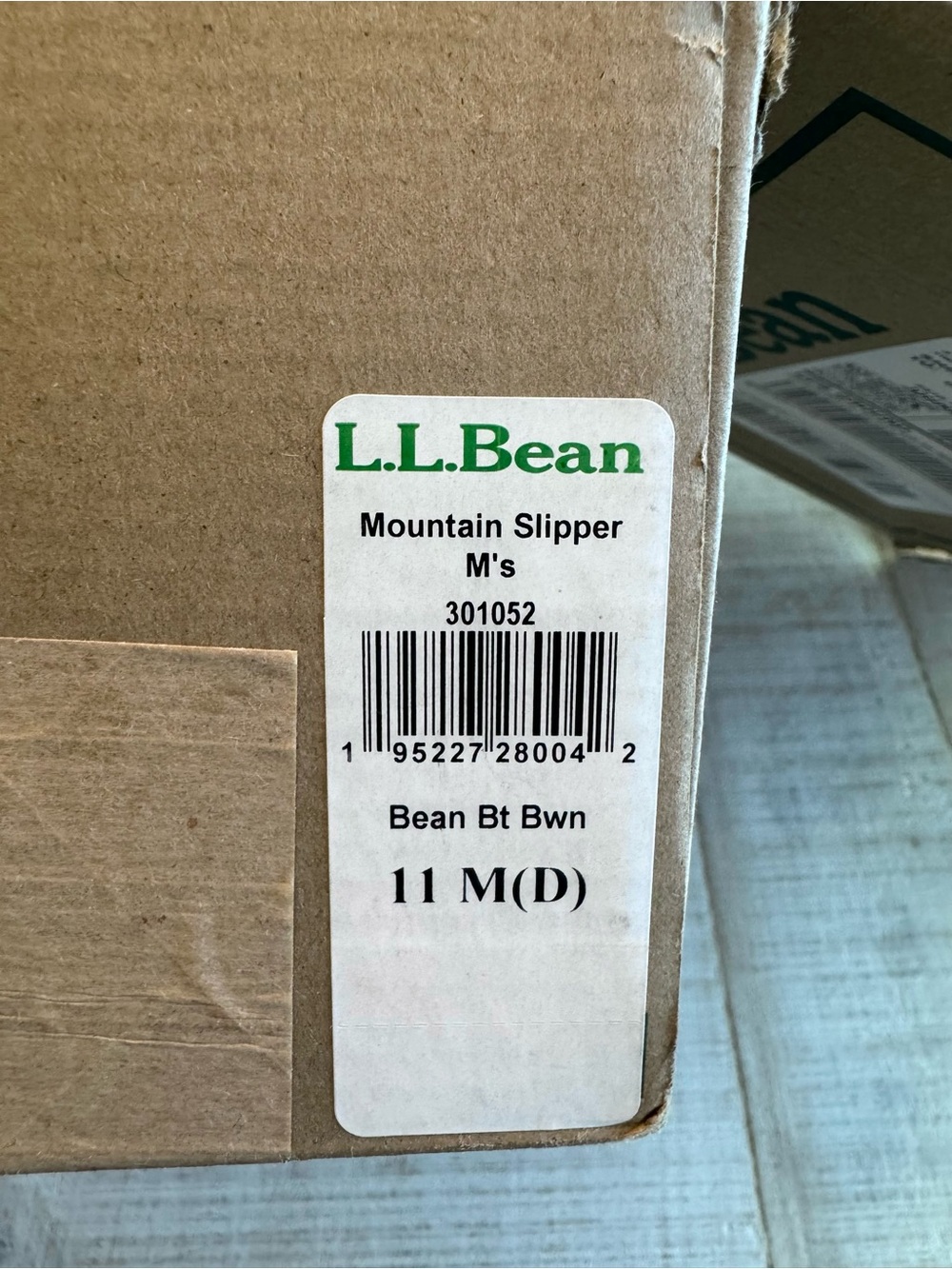 L.L.Bean Mountain Slippers Suede Fleece Lined Bean Boot Brown Men's 11 NIB - Picture 10 of 11